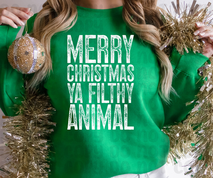 Merry Christmas Ya Filthy Animal PNG File - Digital Design