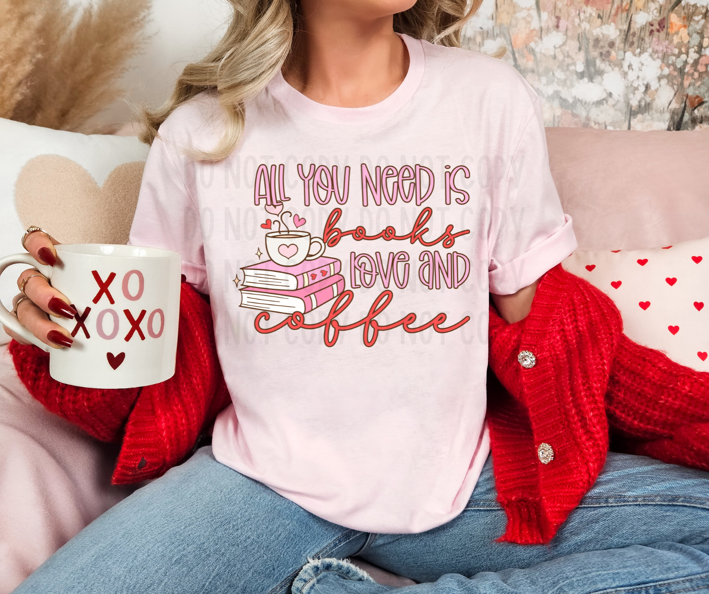 All You Need is Books Love and Coffee PNG File - Digital Design