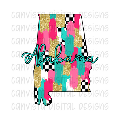 Checkered Alabama PNG File - Digital Design
