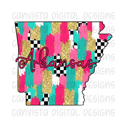Checkered Arkansas PNG File - Digital Design