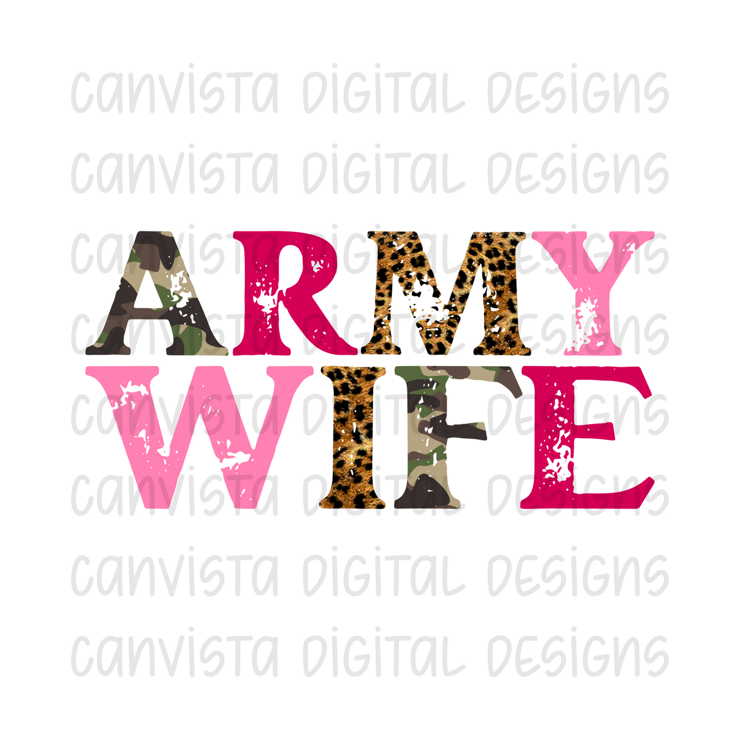 Army Wife PNG File-Digital Design