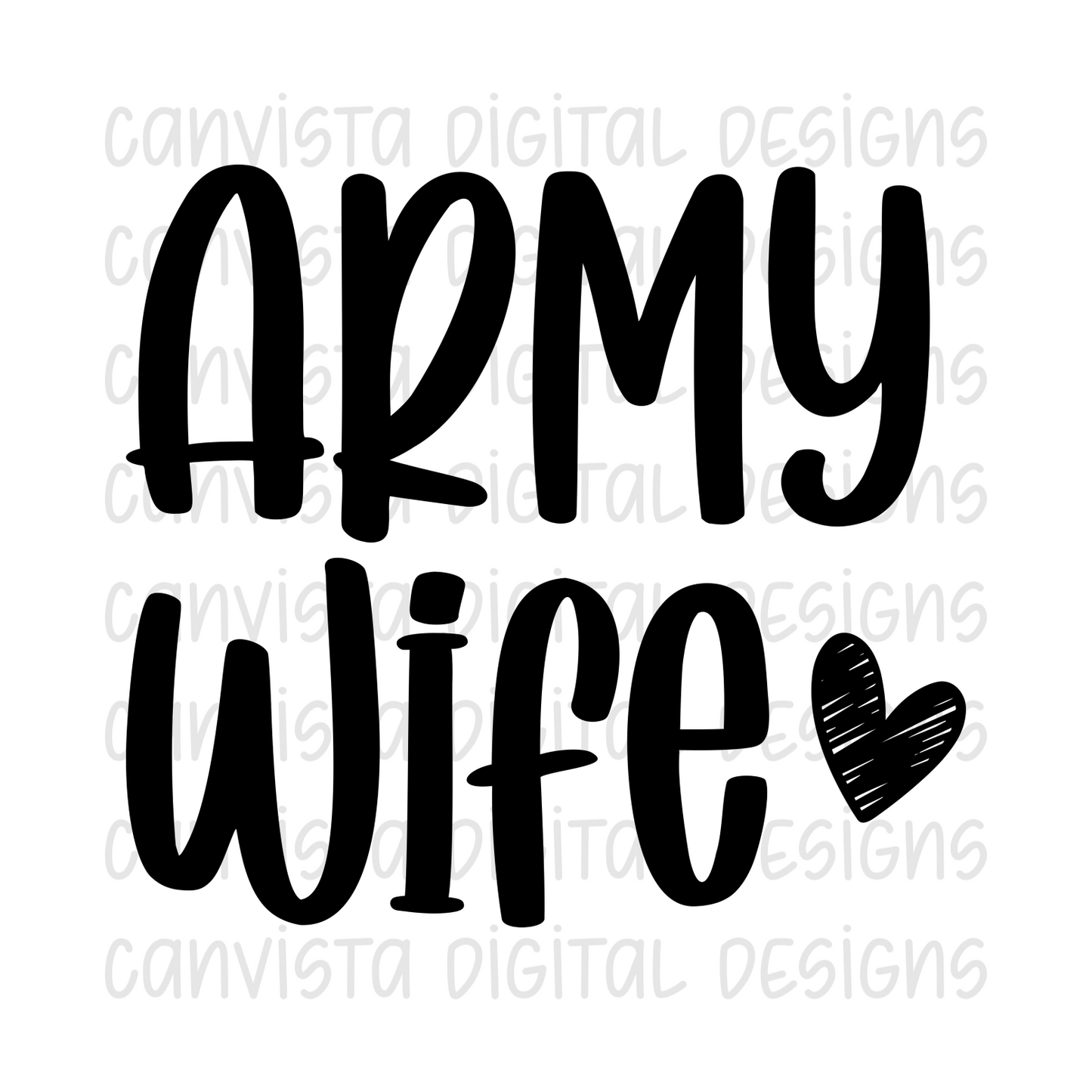 Army Wife PNG File-Digital Design