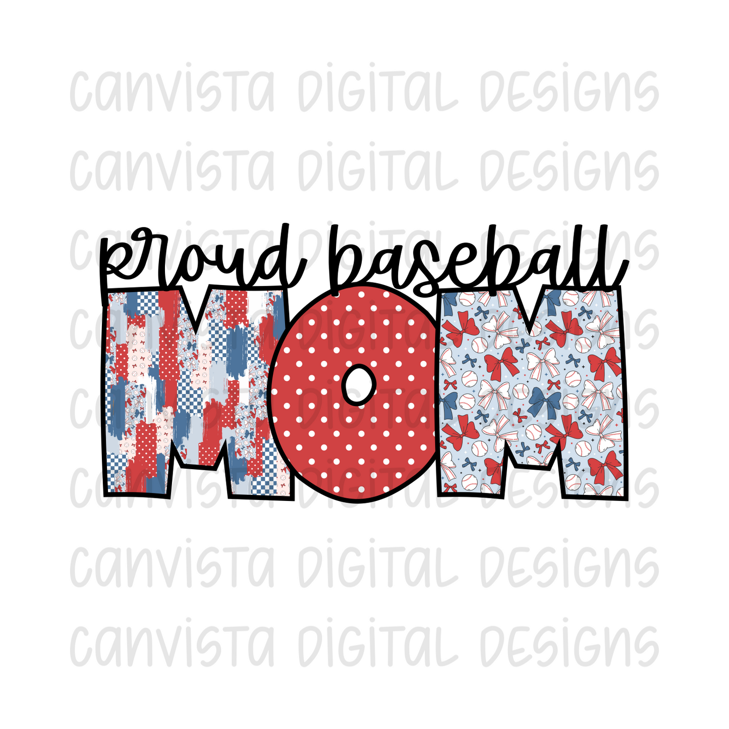 Proud Baseball Mom PNG File - Digital Design