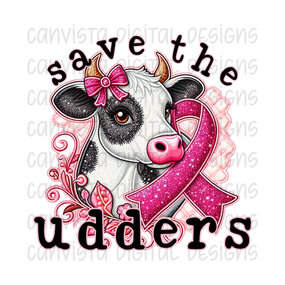 Save the Udders - Breast Cancer Awareness - PNG File - Digital Design