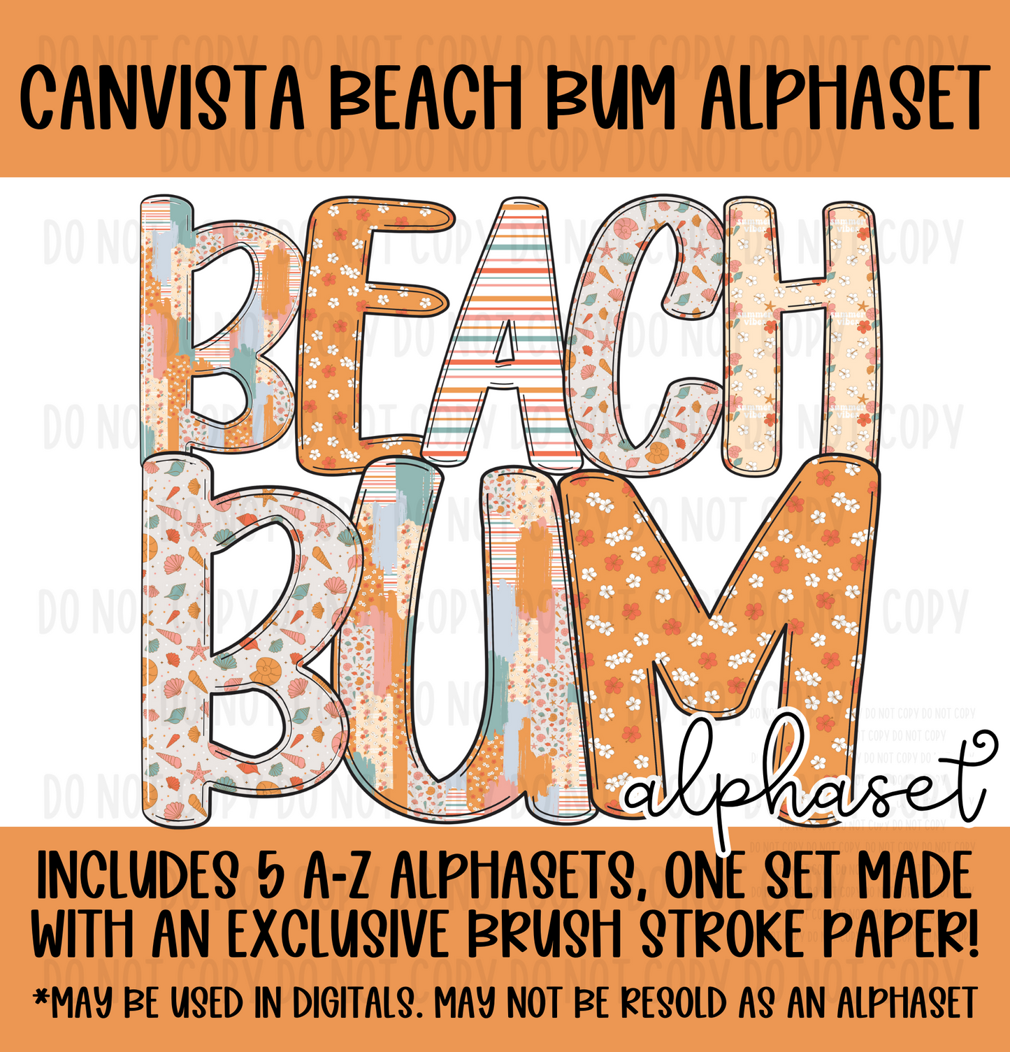 Beach Bum Alphaset - Must Have Access to Google Drive