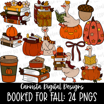 Booked for Fall Clipart Set