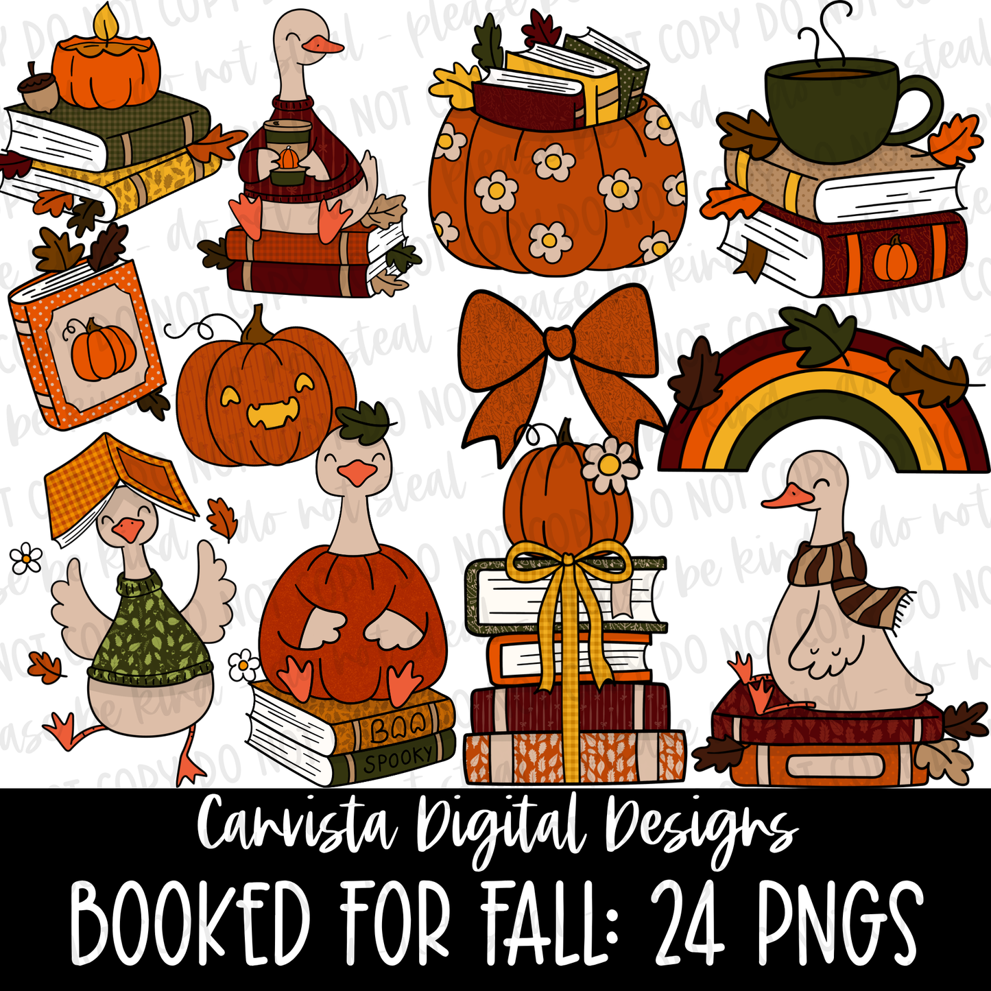 Booked for Fall Clipart Set