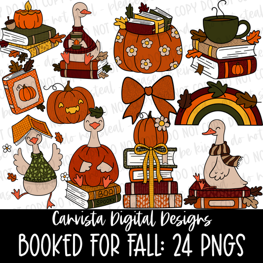 Booked for Fall Clipart Set