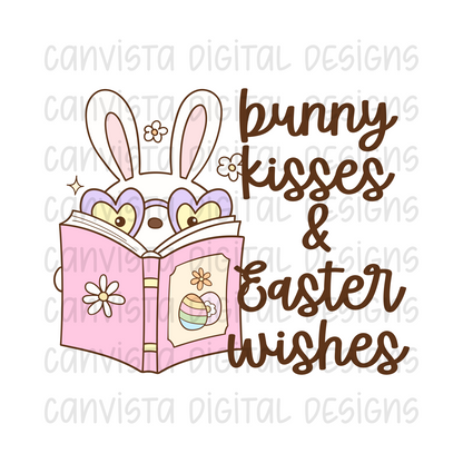 Bunny Kisses & Easter Wishes PNG File - Digital Design