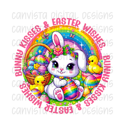 Bunny Kisses & Easter Wishes PNG File - Digital Design