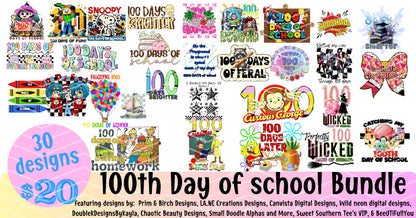 100 Days of School Collab - Digital Designs