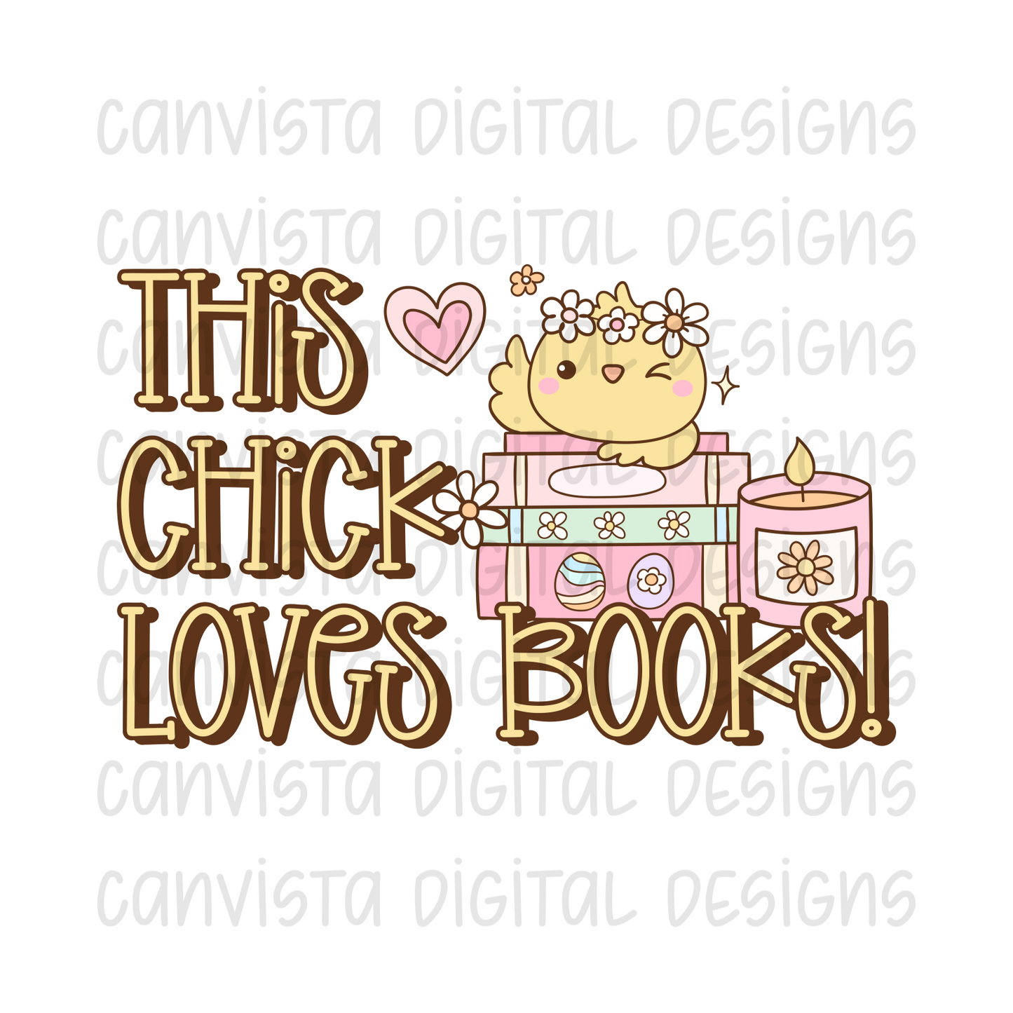 This Chick Loves Books PNG File - Digital Design