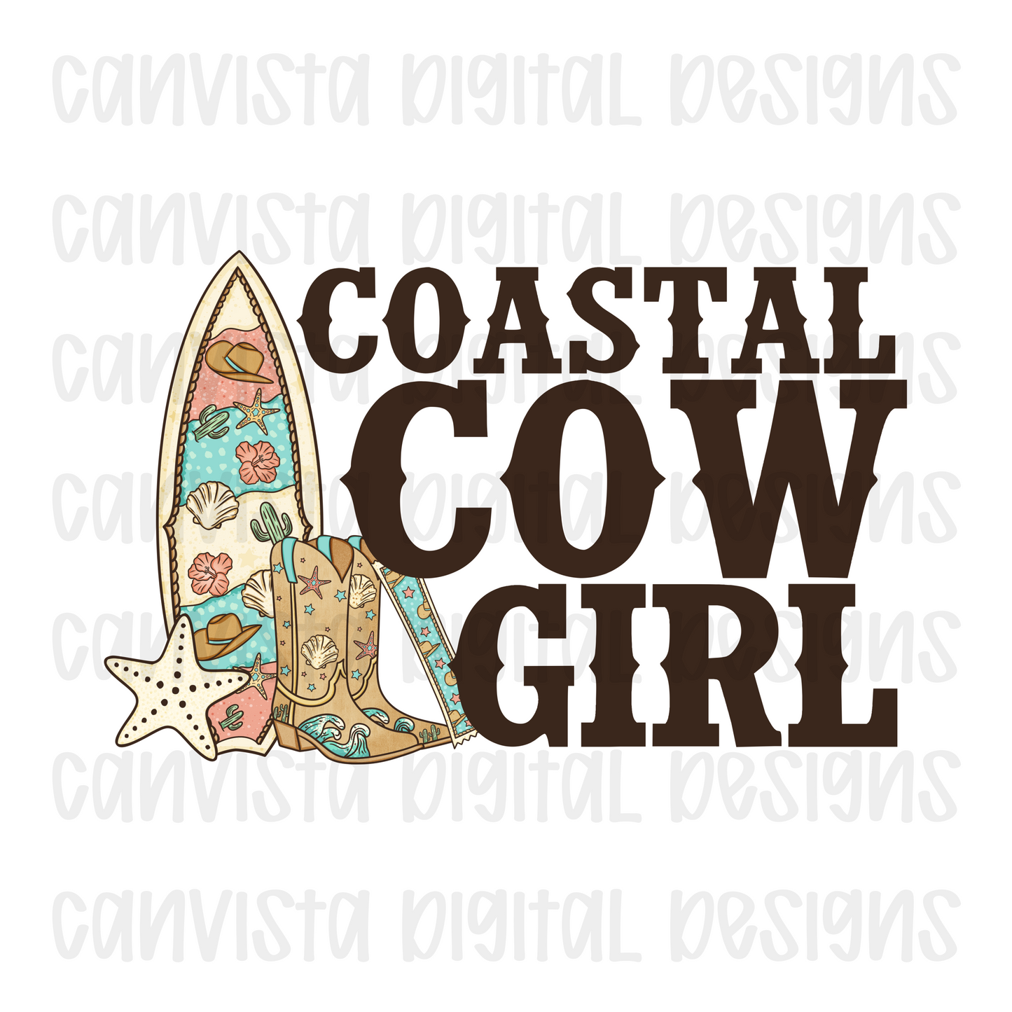 Coastal Cowgirl Digital Design