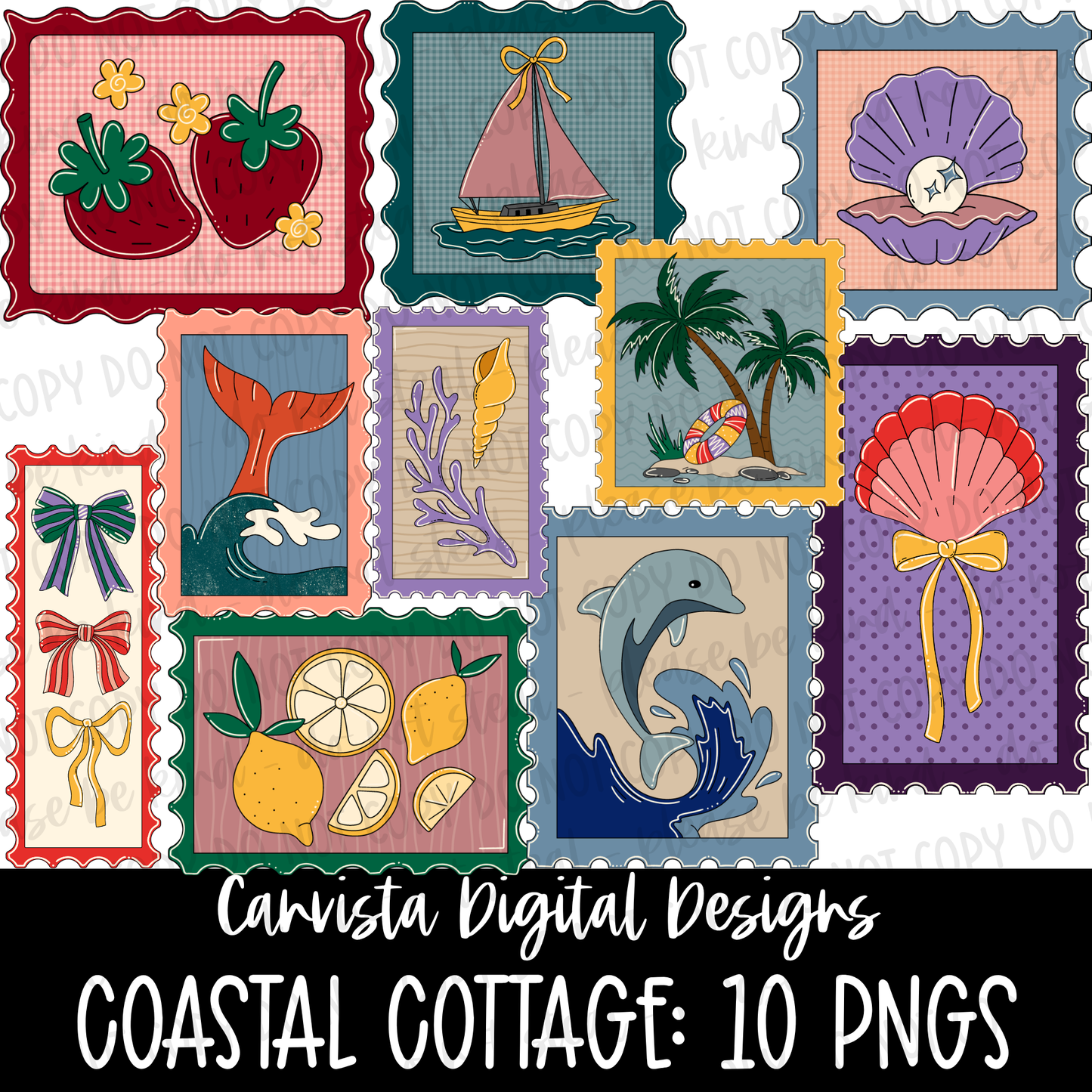 Coastal Cottage Clipart Set