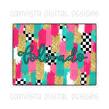Checkered Colorado PNG File - Digital Design
