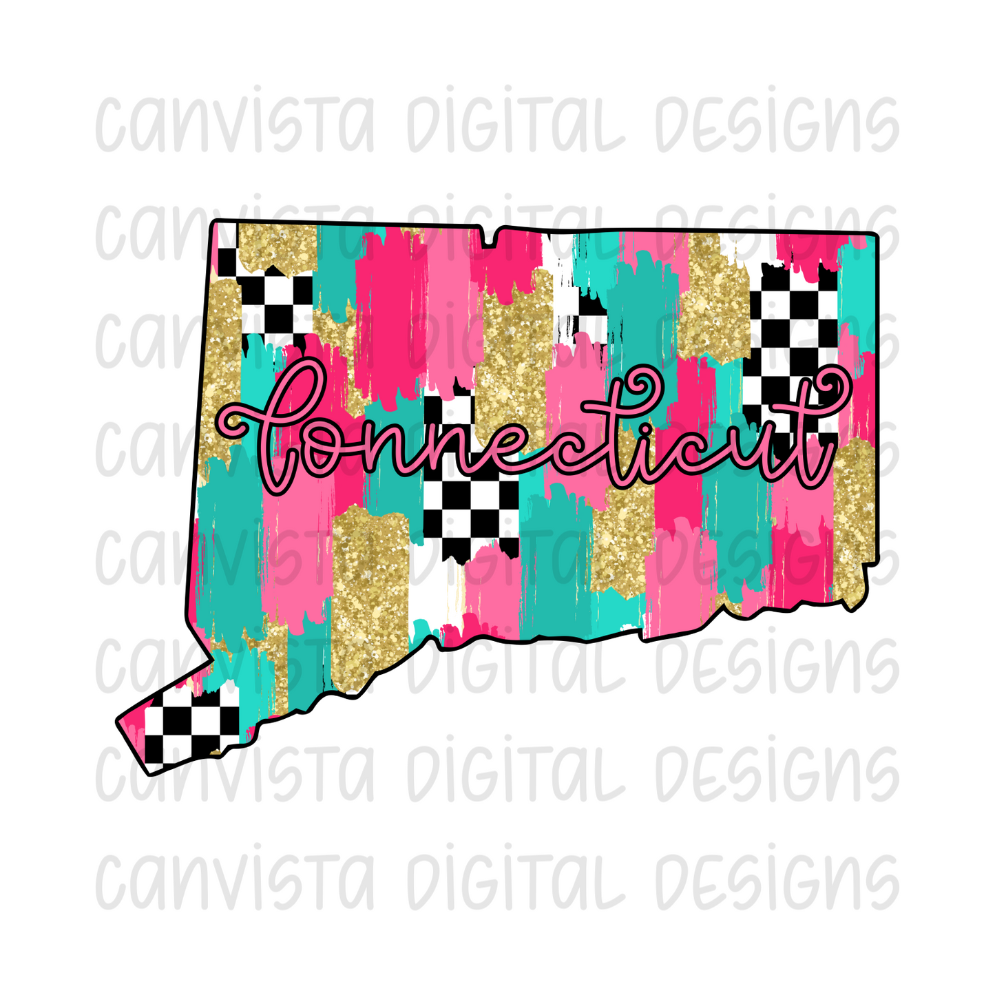 Checkered Connecticut PNG File - Digital Design