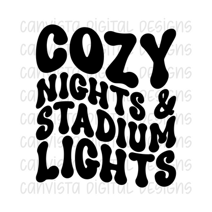 Cozy Nights & Stadium Lights PNG File - Digital Design