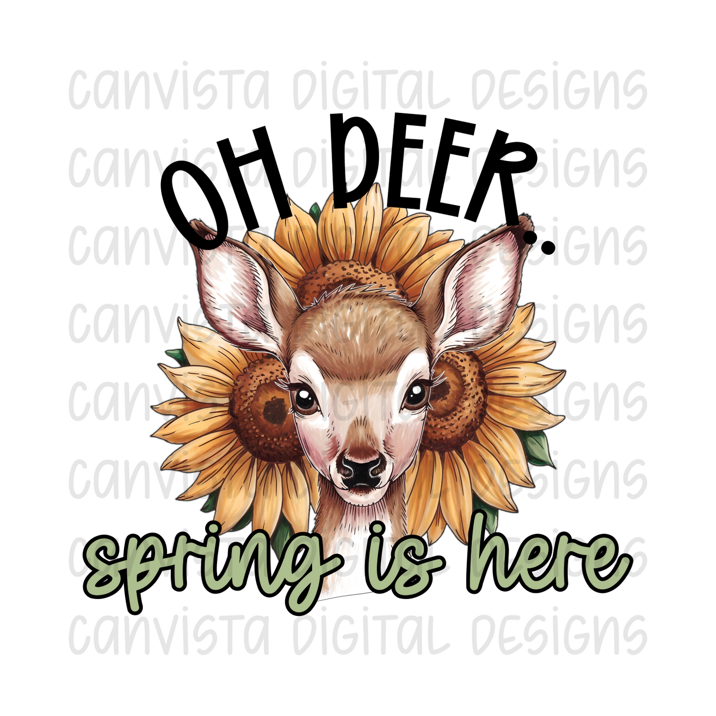 Oh Deer, Spring Is Here PNG File - Digital Design