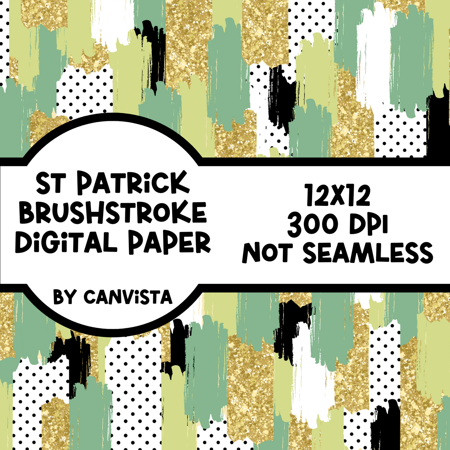 St Patrick's Day Brush Stroke Digital Paper