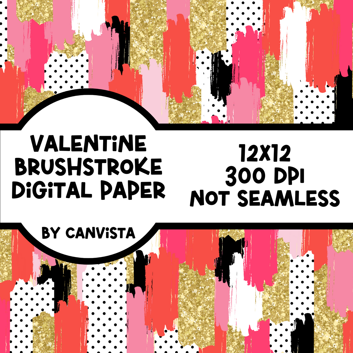 Valentine's Brush Stroke Digital Paper