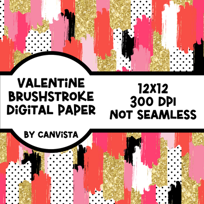 Valentine's Brush Stroke Digital Paper