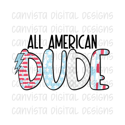 All American Dude PNG File - Digital Design