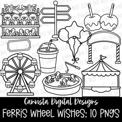 Ferris Wheel Wishes Outline Set
