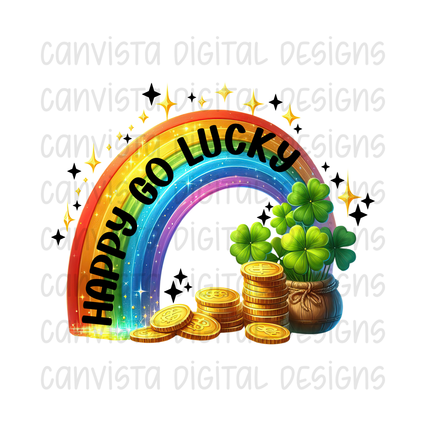 Happy Go Lucky PNG File - Digital Design