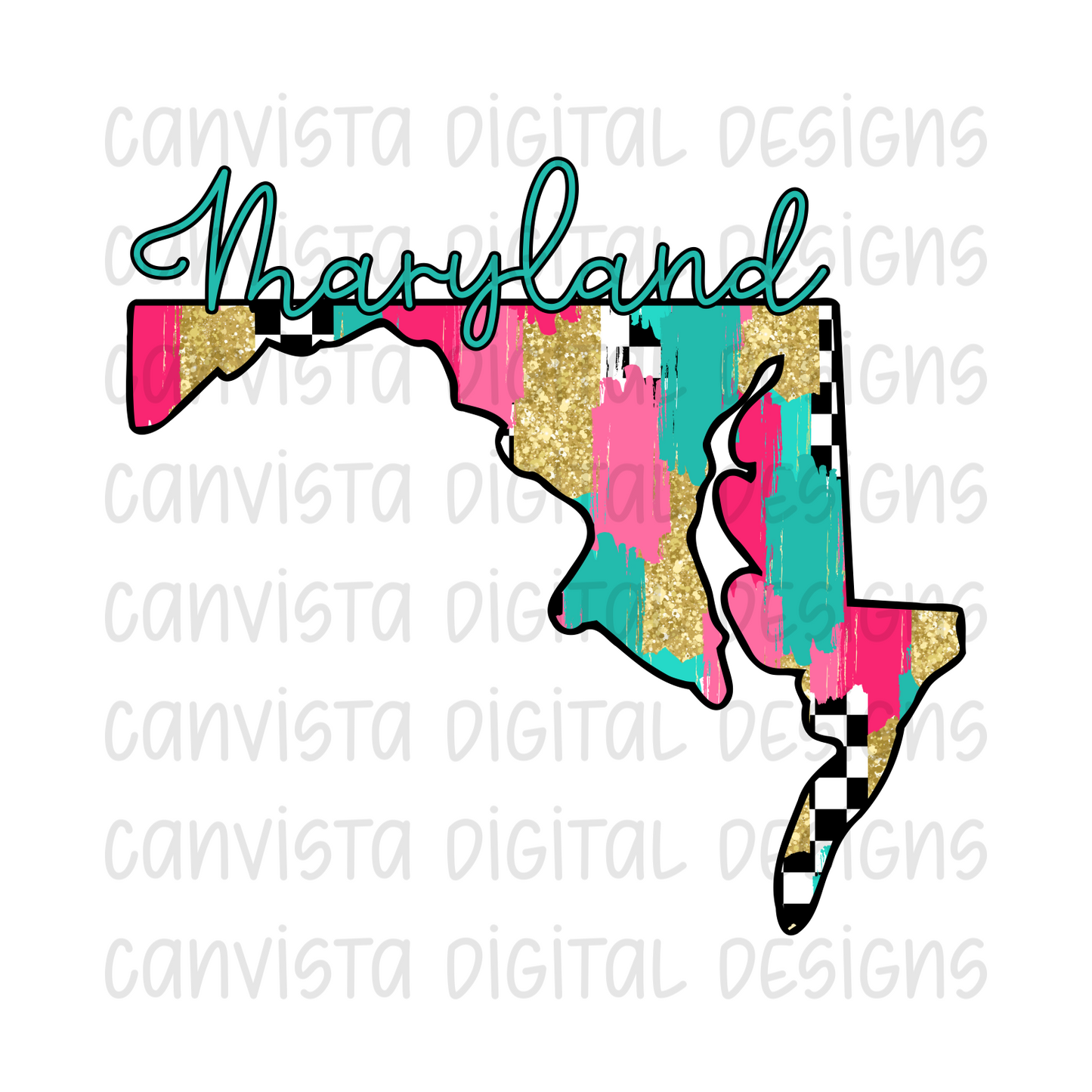 Checkered Maryland PNG File - Digital Design