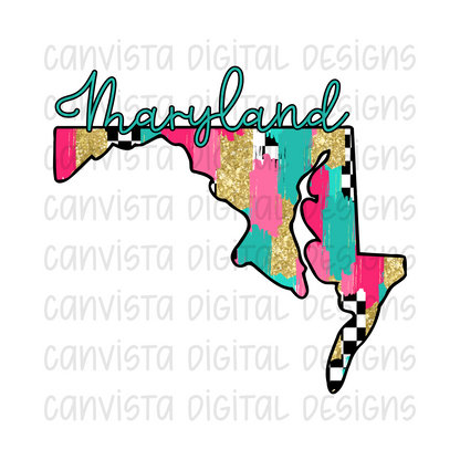 Checkered Maryland PNG File - Digital Design