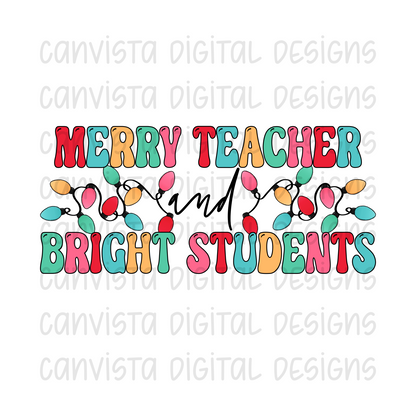 Merry Teacher. Bright Students PNG File - Digital Design