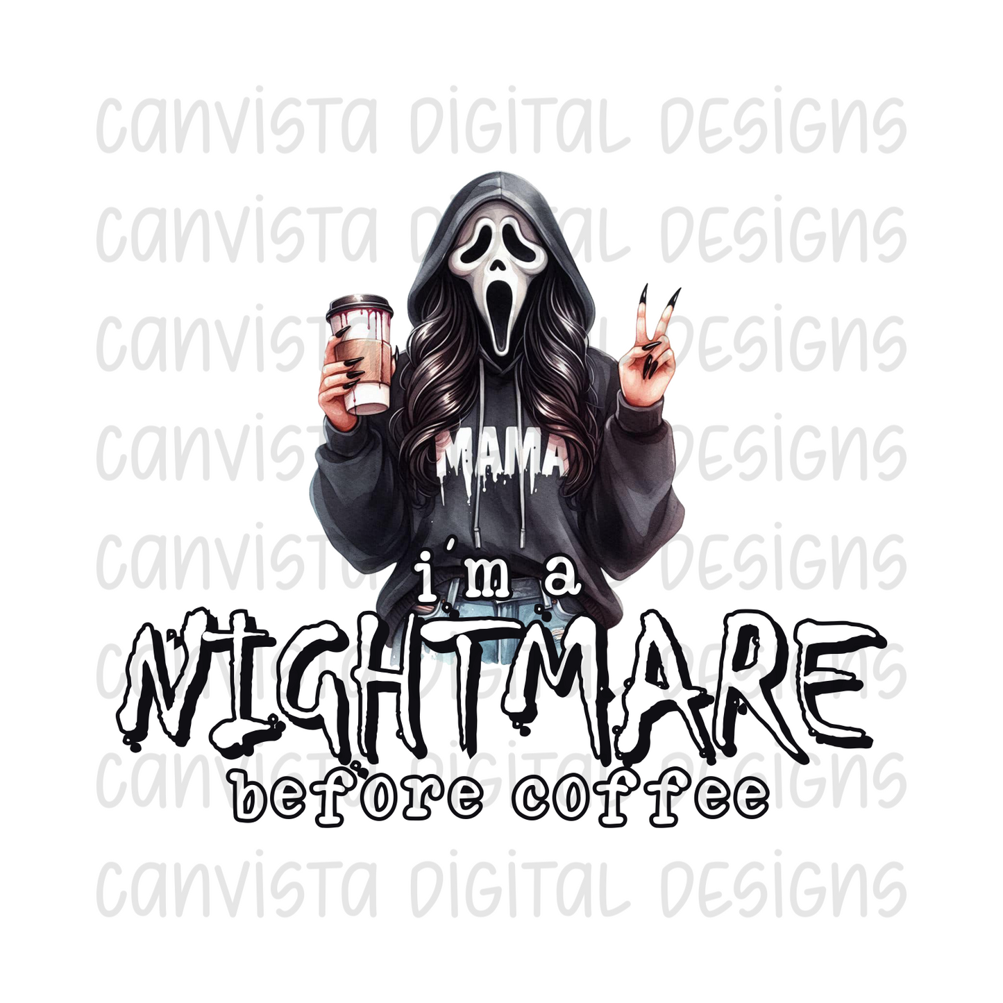 I'm A Nightmare Before Coffee PNG File - Digital Design