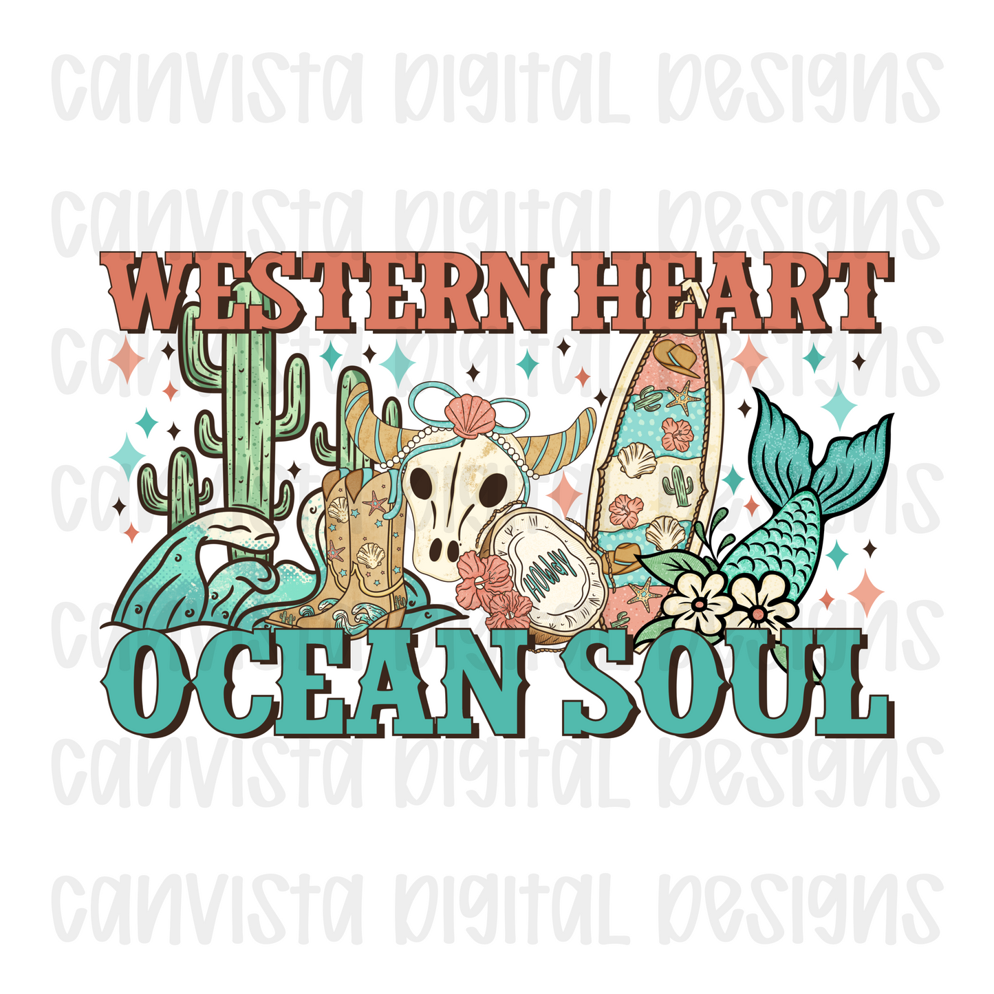 Western Heart Ocean Soul Digital Design