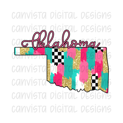 Checkered Oklahoma PNG File - Digital Design
