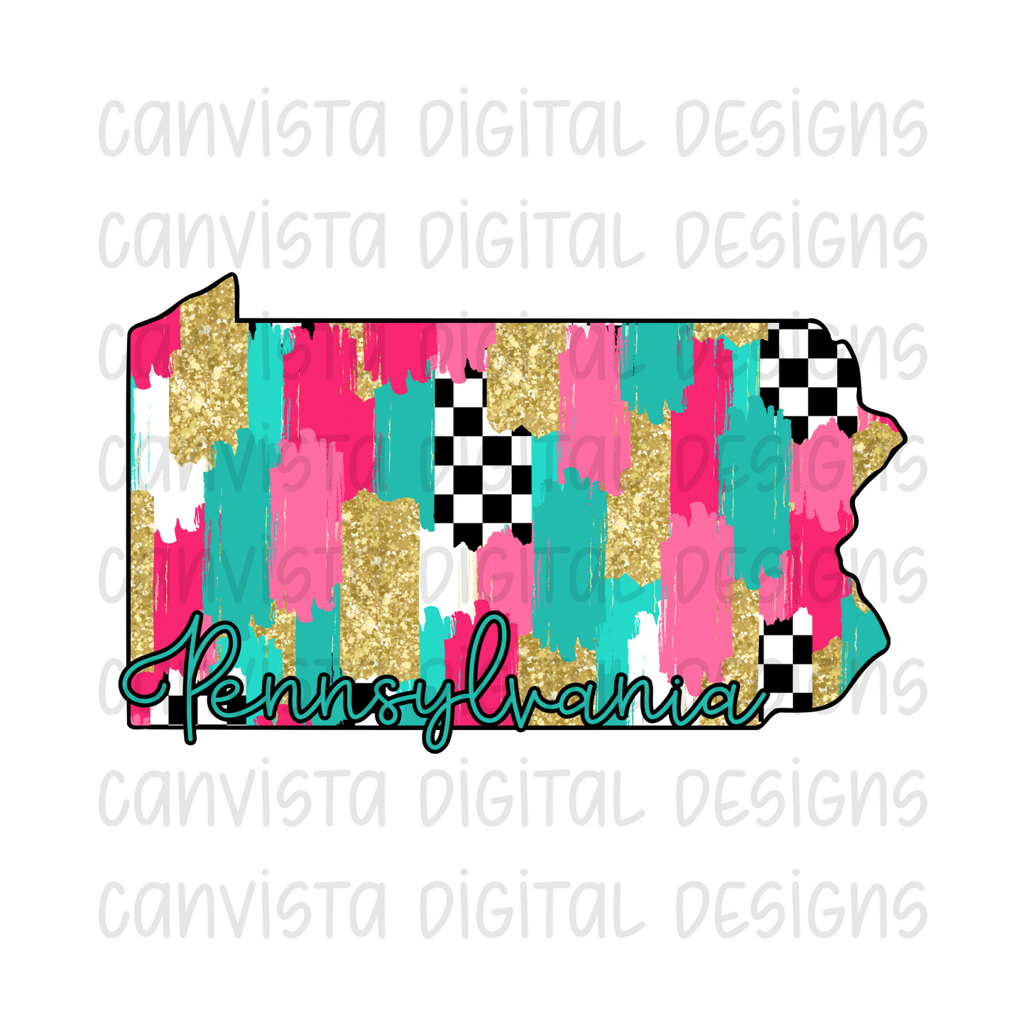 Checkered Pennsylvania PNG File - Digital Design