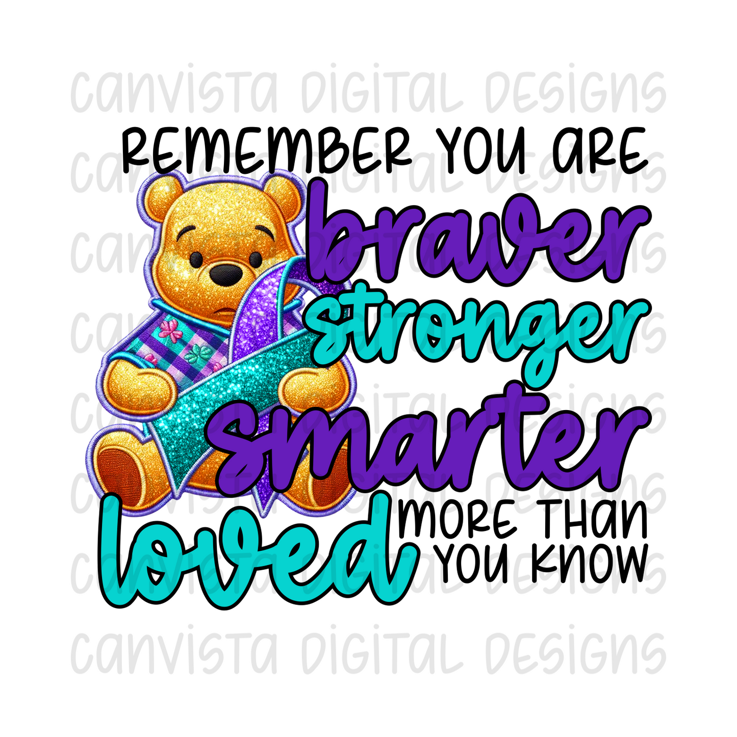 Remember You Are Braver Stronger Smarter Loved More Than You Know PNG File - Digital Design