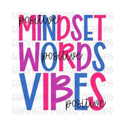Positive Mindset. Positive Words. Positive Vibes PNG File - Digital Design