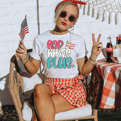 Red White Blue Digital Design