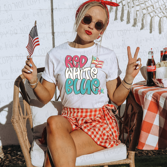 Red White Blue Digital Design