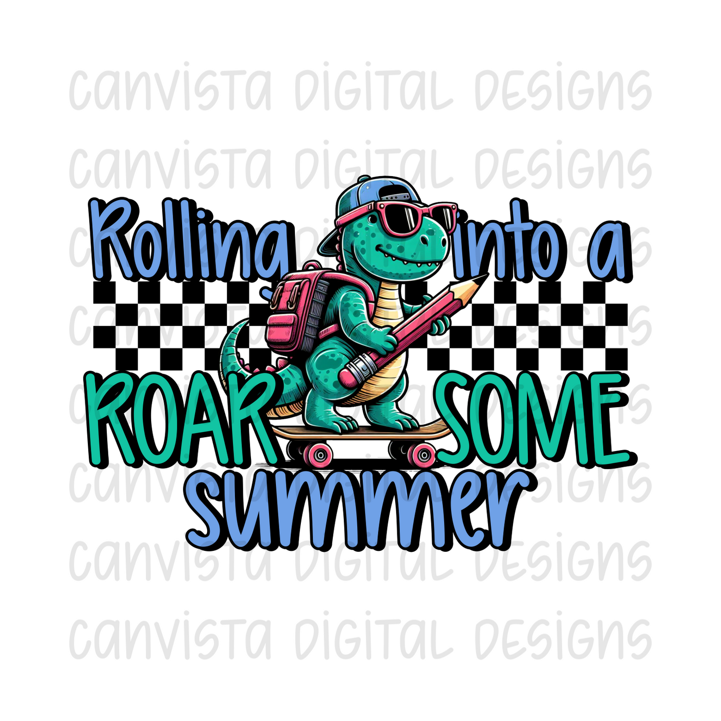 Rolling Into A Roarsome Summer PNG File - Digital Design
