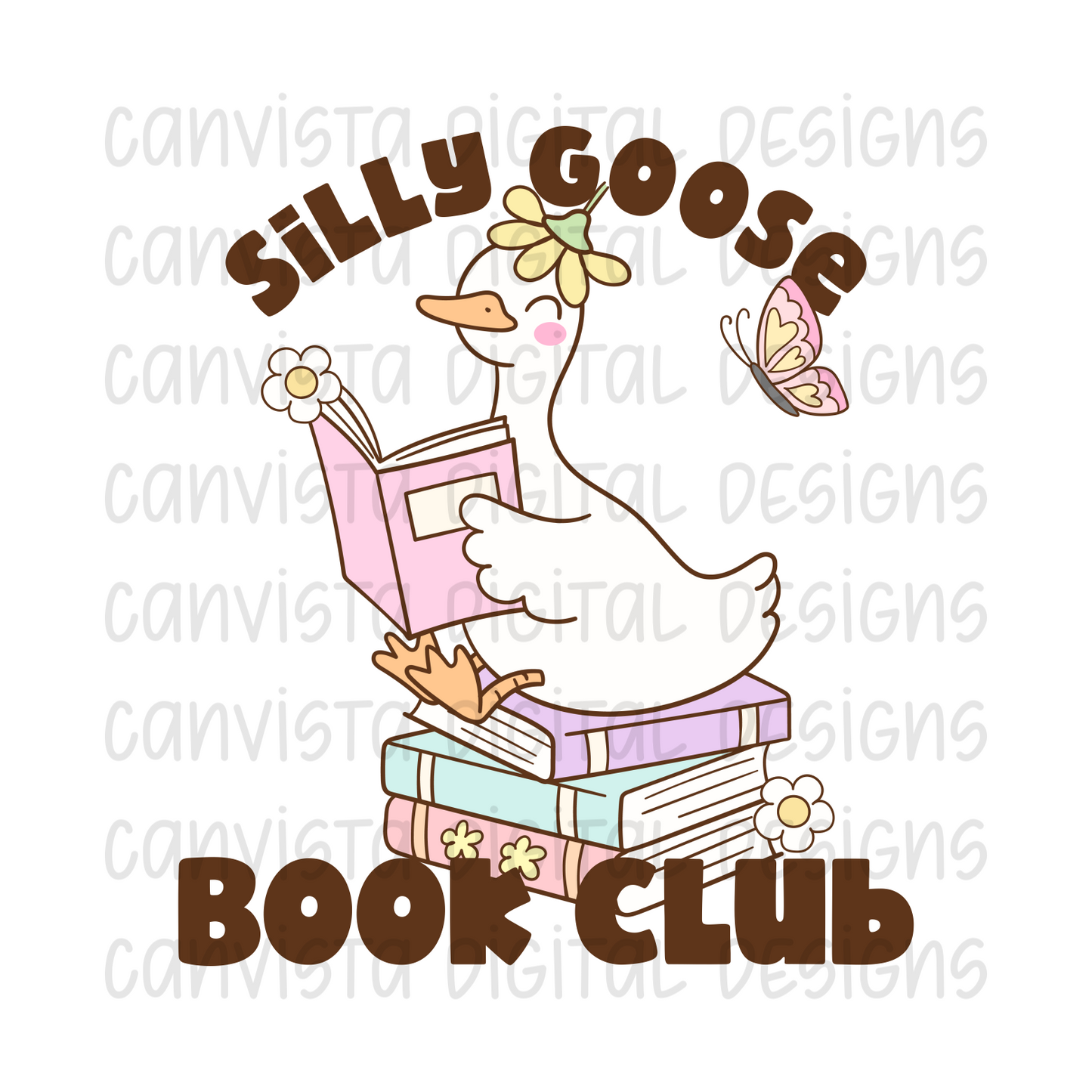 Silly Goose Book Club PNG File - Digital Design