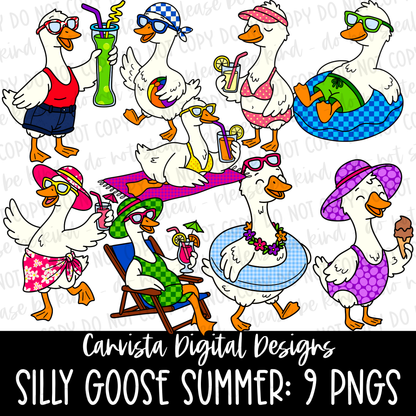 Silly Goose Summer Clipart Set