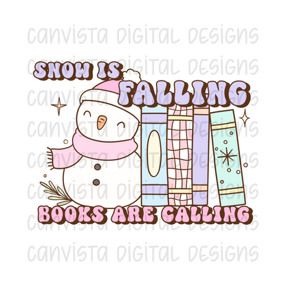 Snow is Falling. Books are Calling PNG File - Digital Design