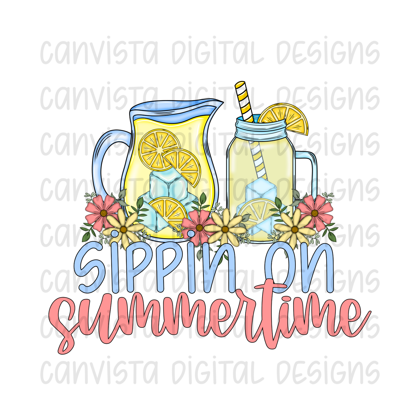 Sippin On Summertime PNG File - Digital Download