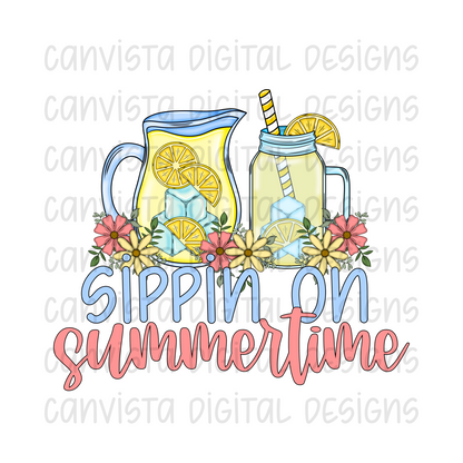 Sippin On Summertime PNG File - Digital Download