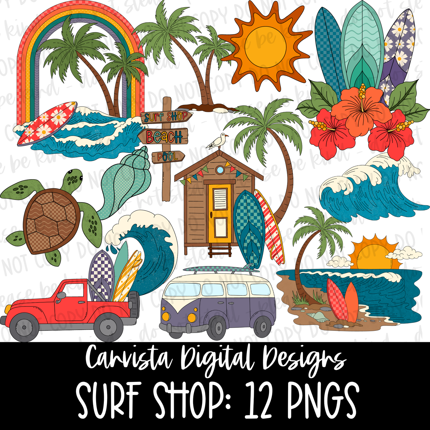Surf Shop Clipart Set