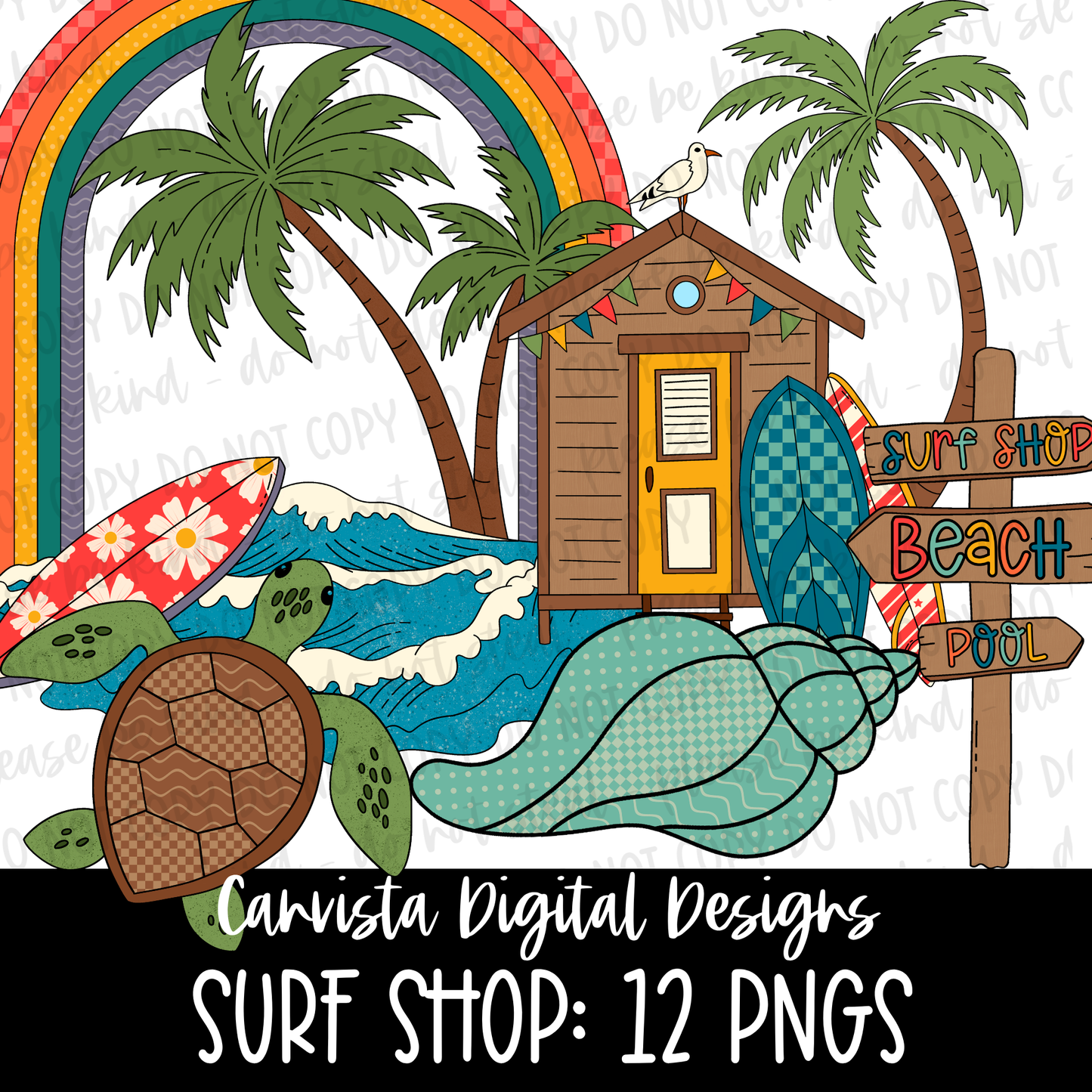 Surf Shop Clipart Set