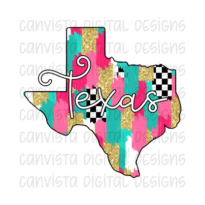 Checkered Texas PNG File - Digital Design