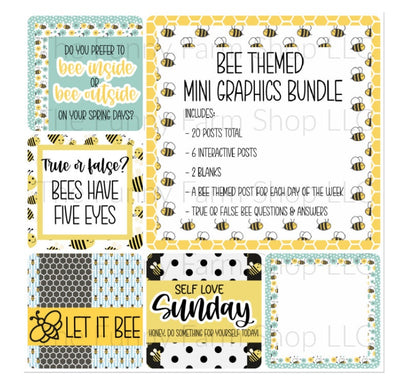 Bee Themed Mini Graphics Bundle