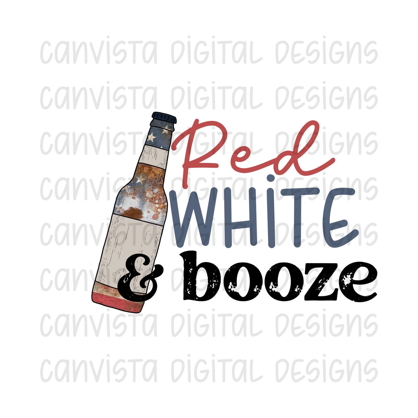 Red White & Booze PNG File - Digital Design